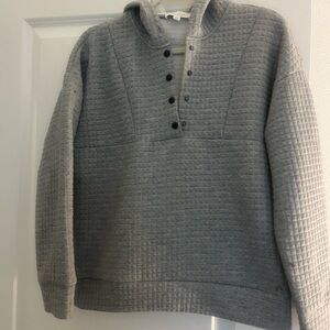 Women's Gray Quilted Pull Over Hoodie Size S